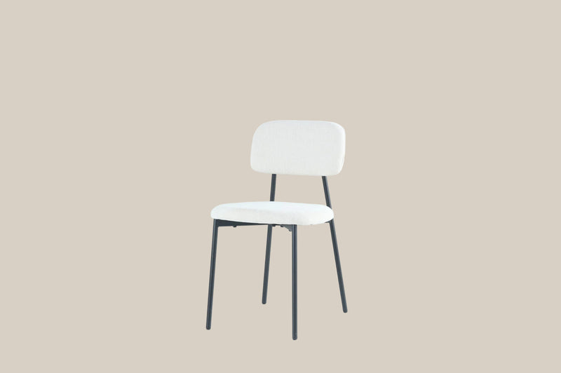 Cavendish — Chaise en tissu heritage beige, piètement métal noir
