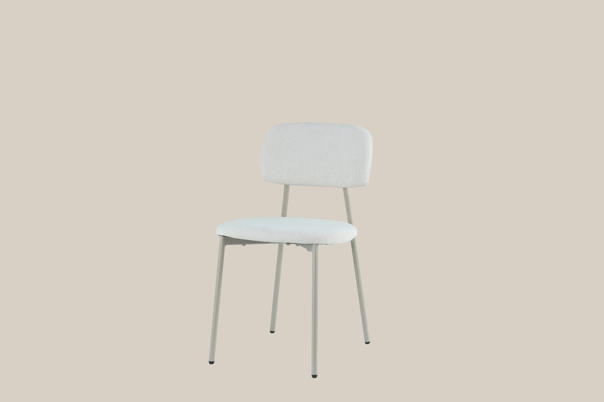 Cavendish — Chaise en tissu heritage beige, piètement métal taupe — vue 2