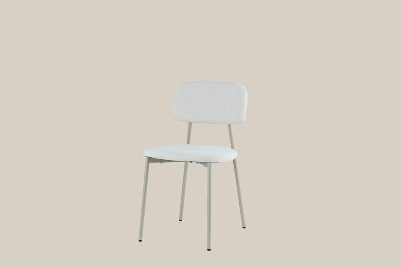 Cavendish — Chaise en tissu heritage beige, piètement métal taupe
