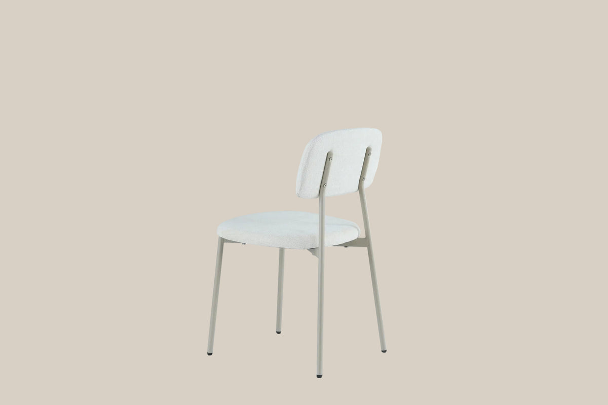 Cavendish — Chaise en tissu heritage beige, piètement métal taupe — vue 3