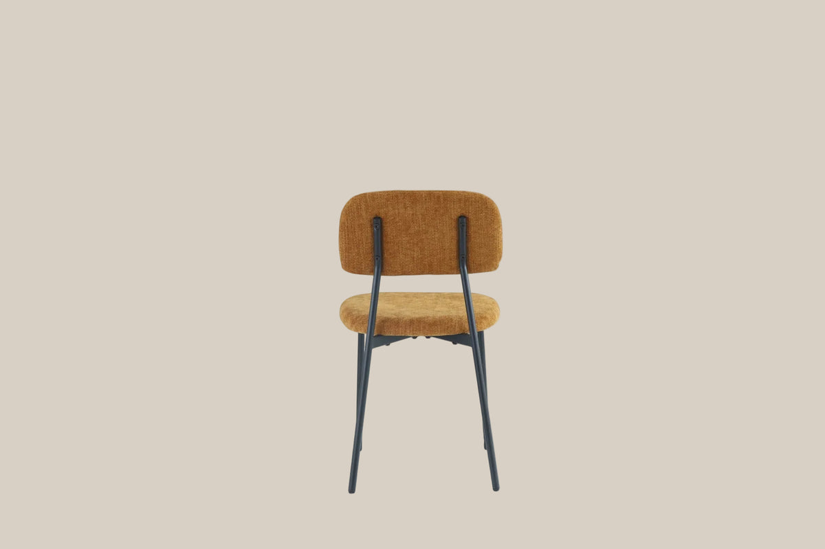 Cavendish — Chaise en tissu heritage ocre, piètement métal noir — vue 3