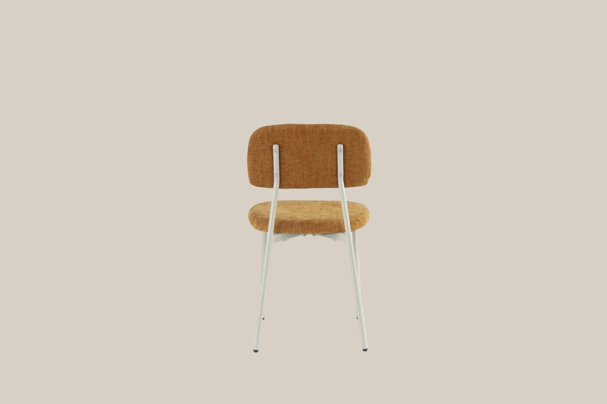 Cavendish — Chaise en tissu heritage ocre, piètement métal taupe — vue 3