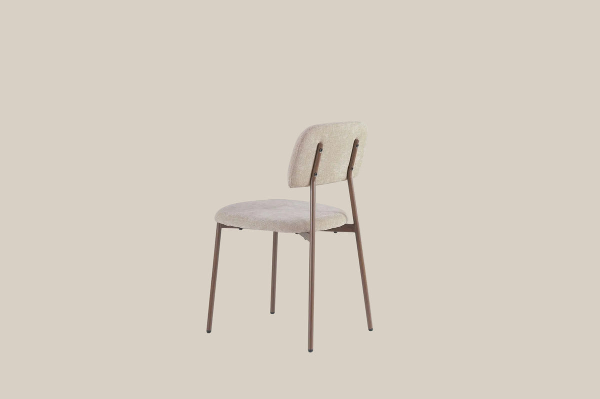 Cavendish — Chaise en tissu heritage sable, piètement effet noyer — vue 3