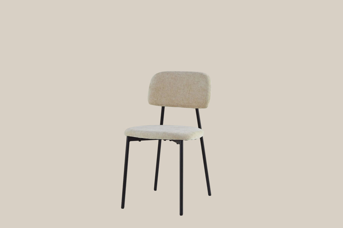 Cavendish — Chaise en tissu heritage sable, piètement métal noir — vue 2