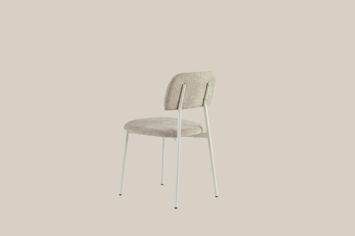 Cavendish — Chaise en tissu heritage sable, piètement métal taupe — vue 3