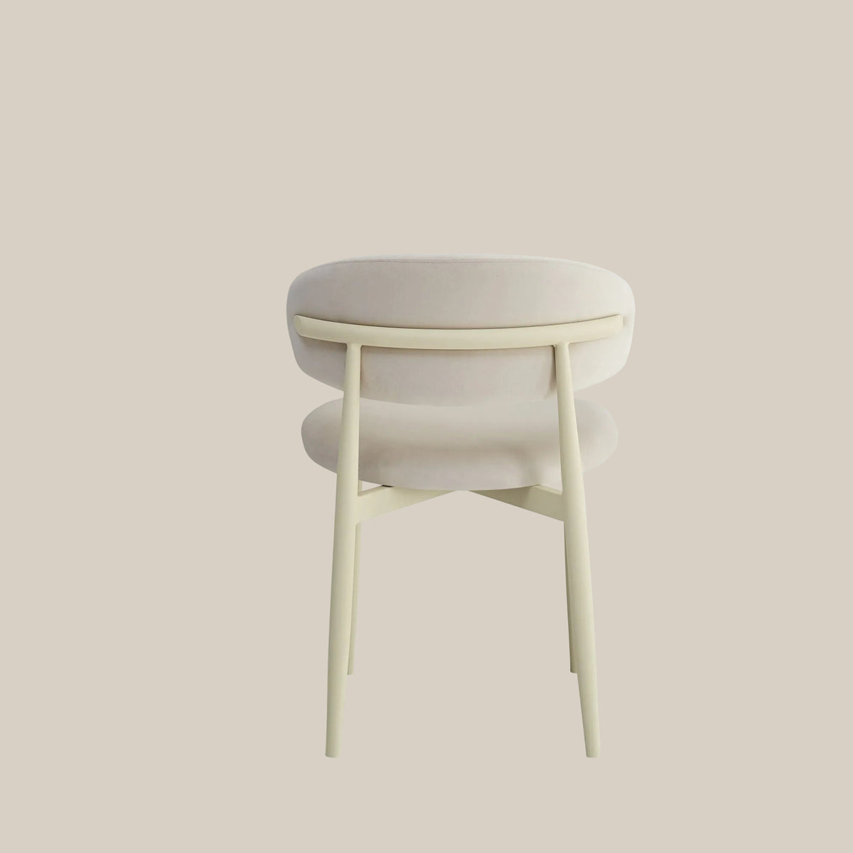 Duxford — Chaise en velours beige, piètement métal beige — vue 3