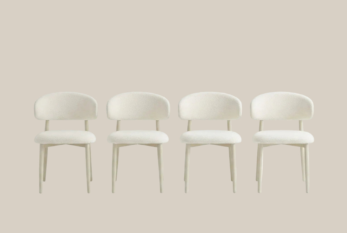 Duxford — Chaise en velours beige, piètement métal beige — vue 5