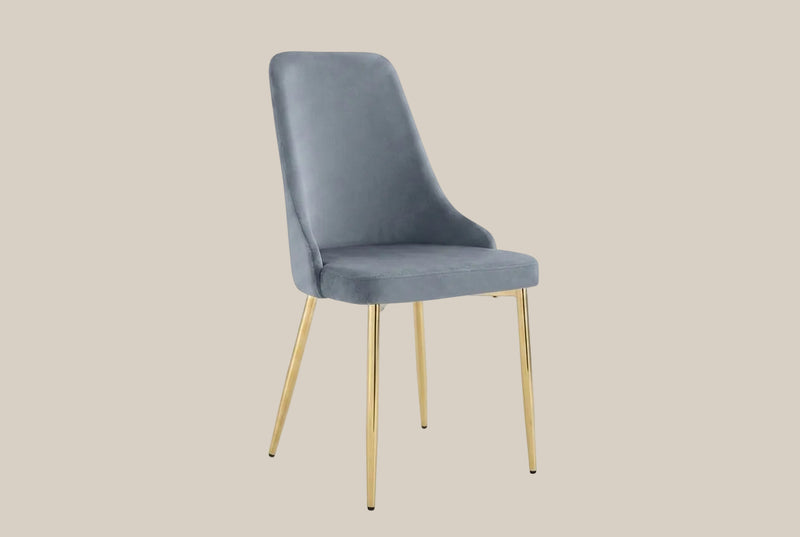 Faringdon — Chaise en velours gris, piètement gold