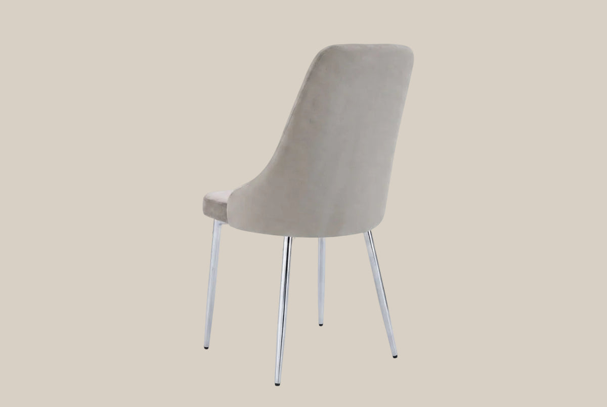 Faringdon — Chaise en velours moka, piètement chrome — vue 3