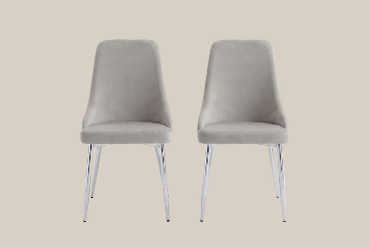 Faringdon — Chaise en velours moka, piètement chrome — vue 4