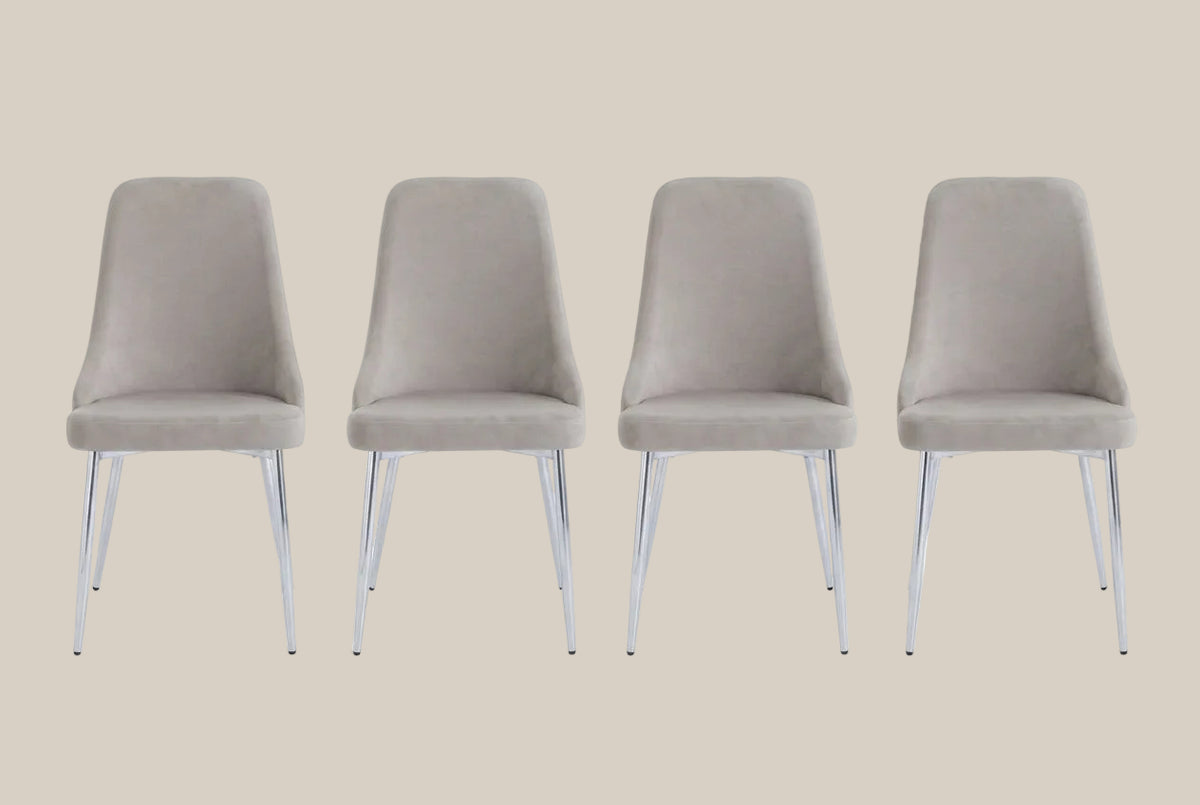 Faringdon — Chaise en velours moka, piètement chrome — vue 5
