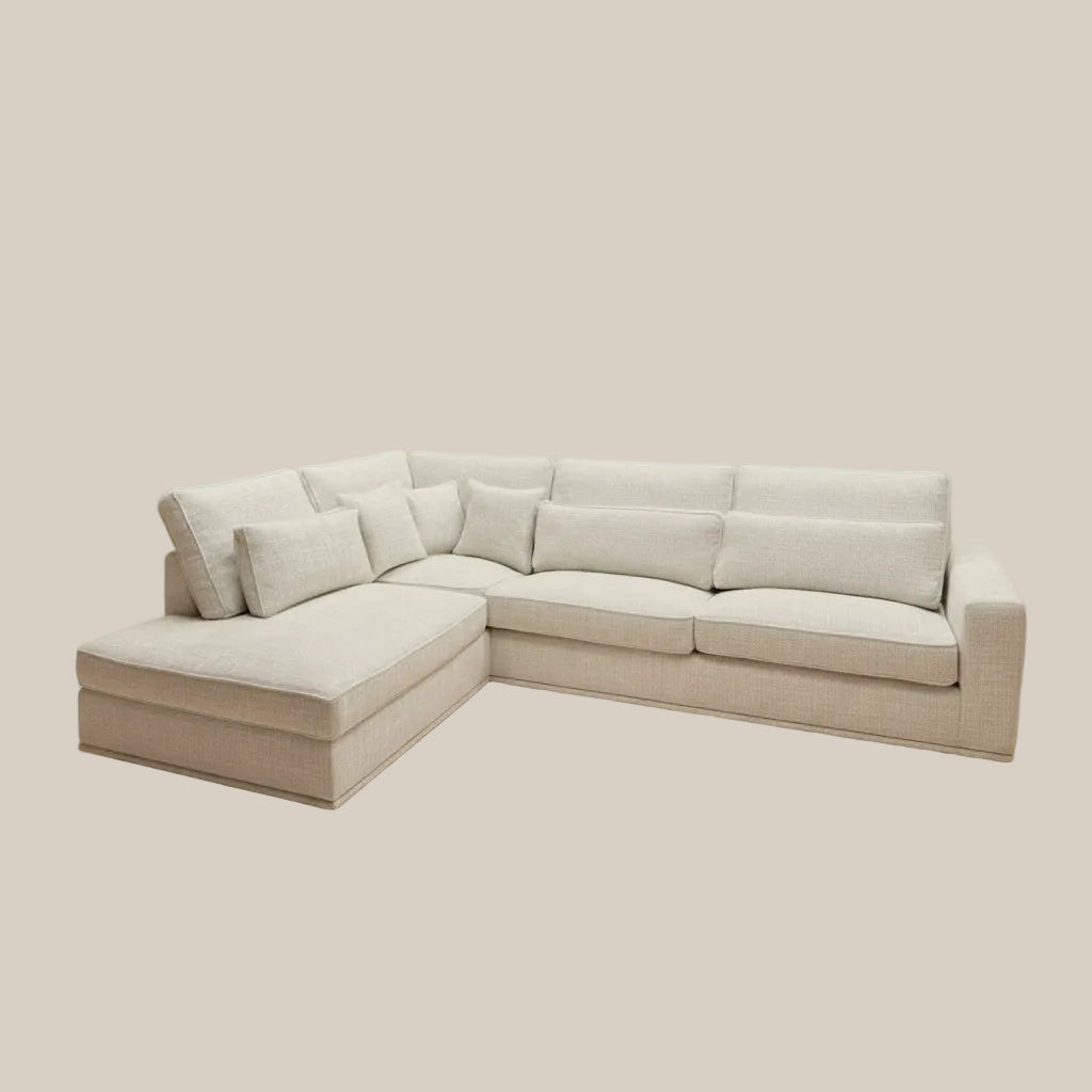 Fenwick – Canapé d'angle gauche en tissu blanc — vue 3