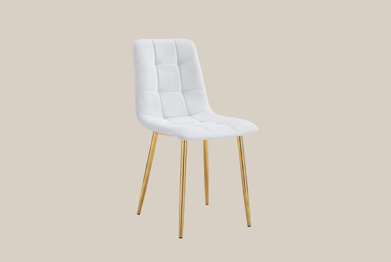 Hazelby — Chaise en serge gris, piètement gold