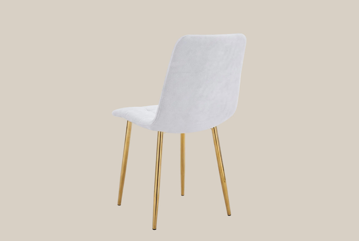 Hazelby — Chaise en serge gris, piètement gold — vue 3
