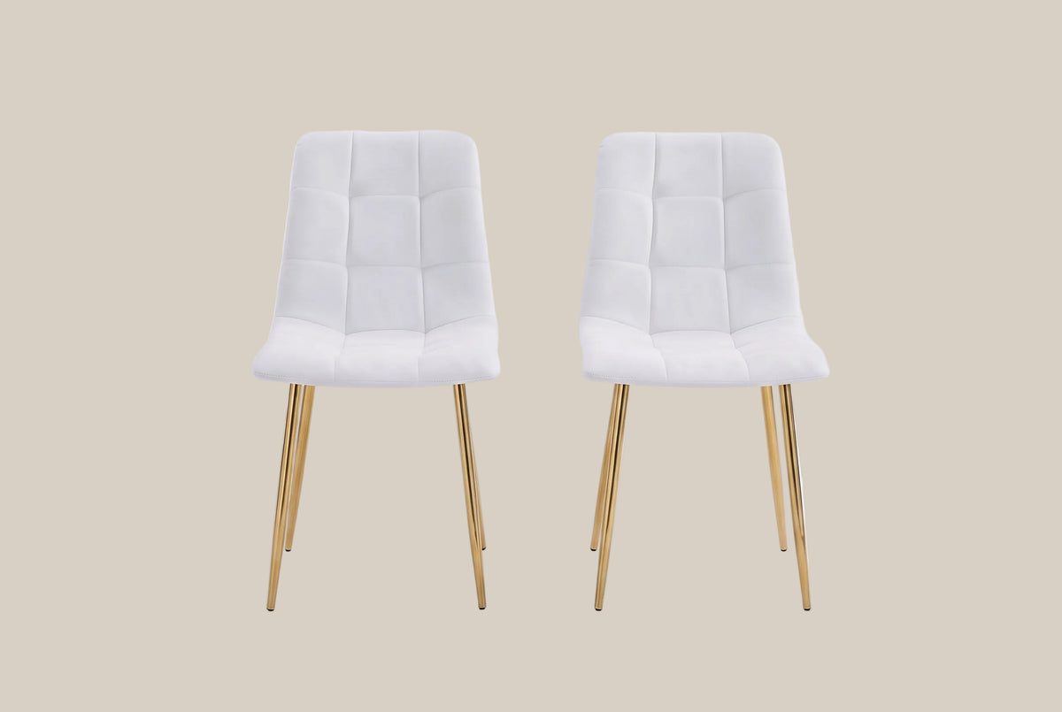 Hazelby — Chaise en serge gris, piètement gold — vue 4