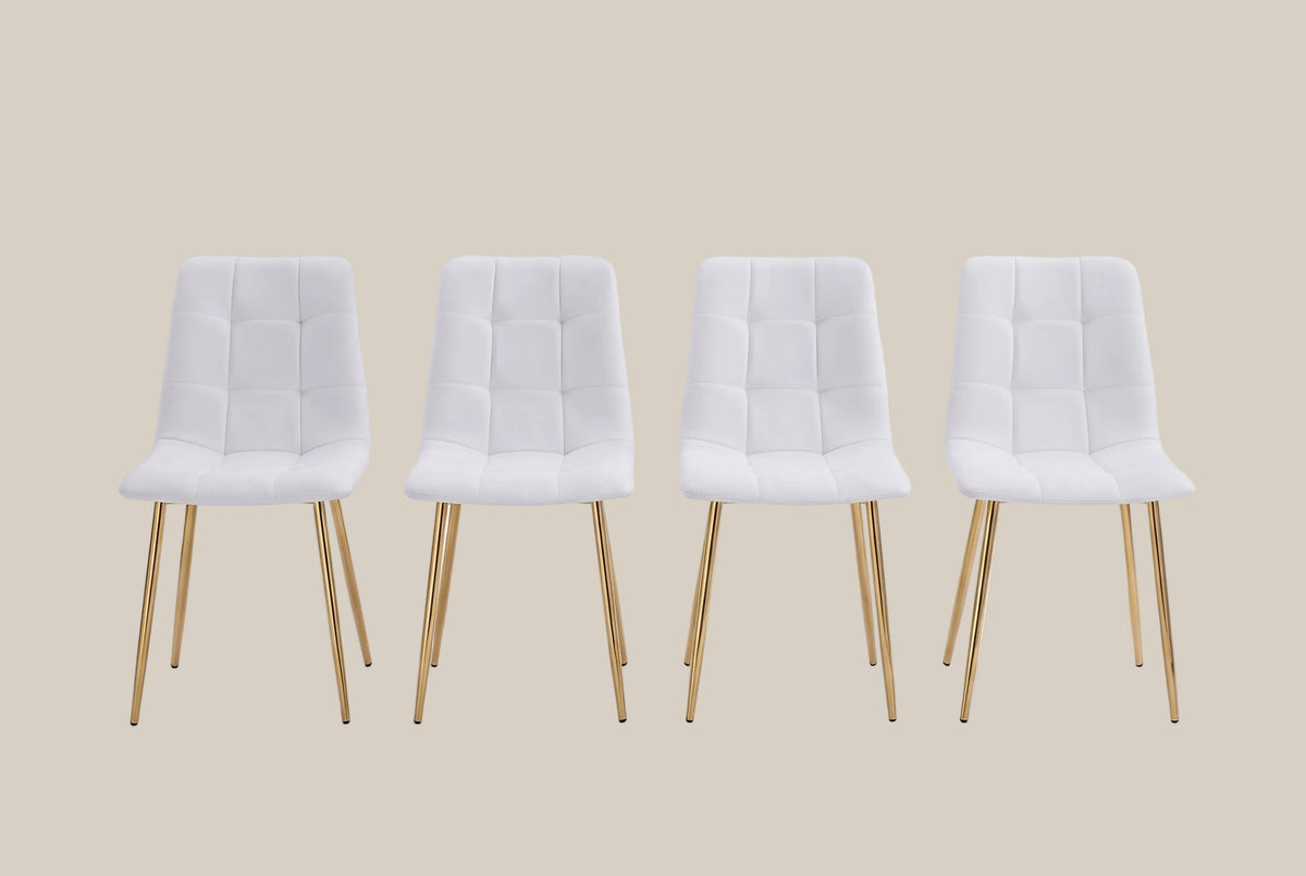 Hazelby — Chaise en serge gris, piètement gold — vue 5