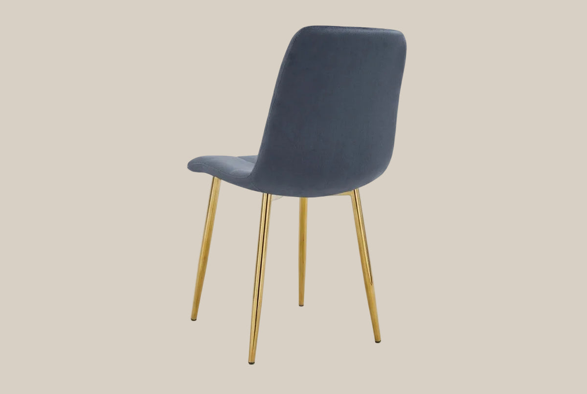 Hazelby — Chaise en velours anthracite, piètement gold — vue 3