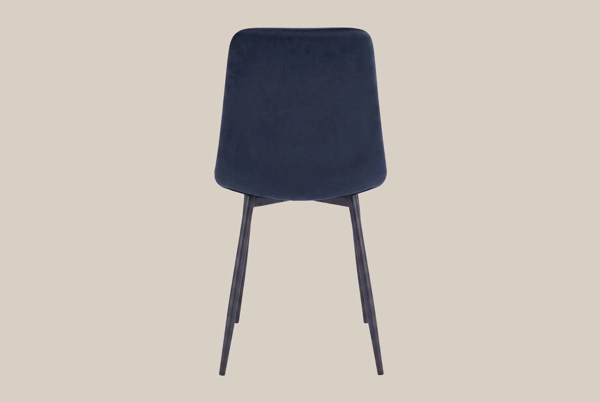 Hazelby — Chaise en velours noir, piètement métal noir — vue 3
