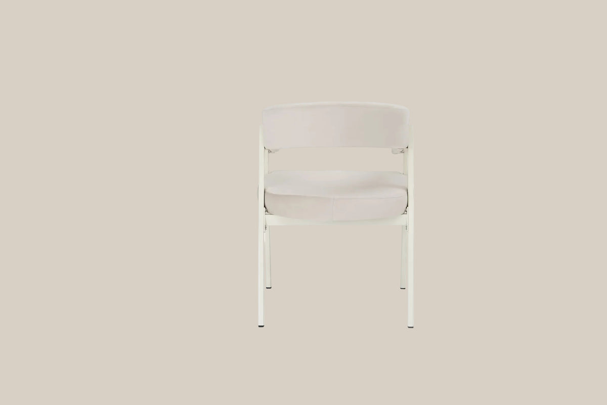 Kingswood — Chaise en velours beige, piètement métal beige — vue 3