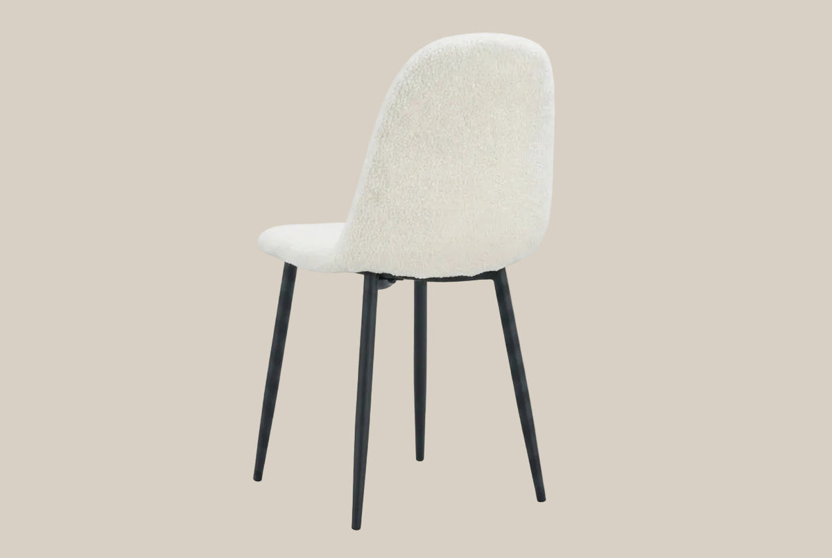 Marchmont — Chaise en molletonné doudou écru, piètement métal noir — vue 3