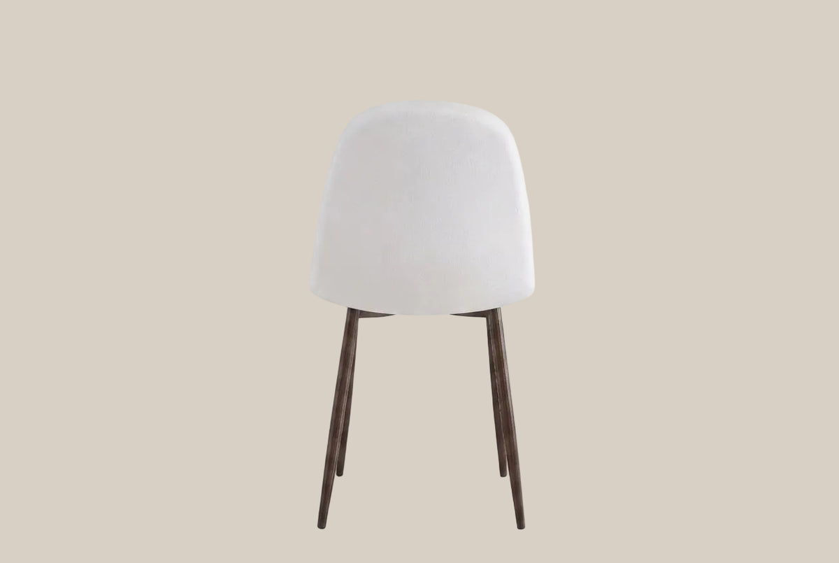 Marchmont — Chaise en tissu beige, piètement effet noyer — vue 3