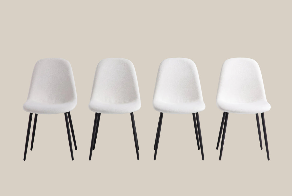 Marchmont — Chaise en velours beige, piètement métal noir — vue 5