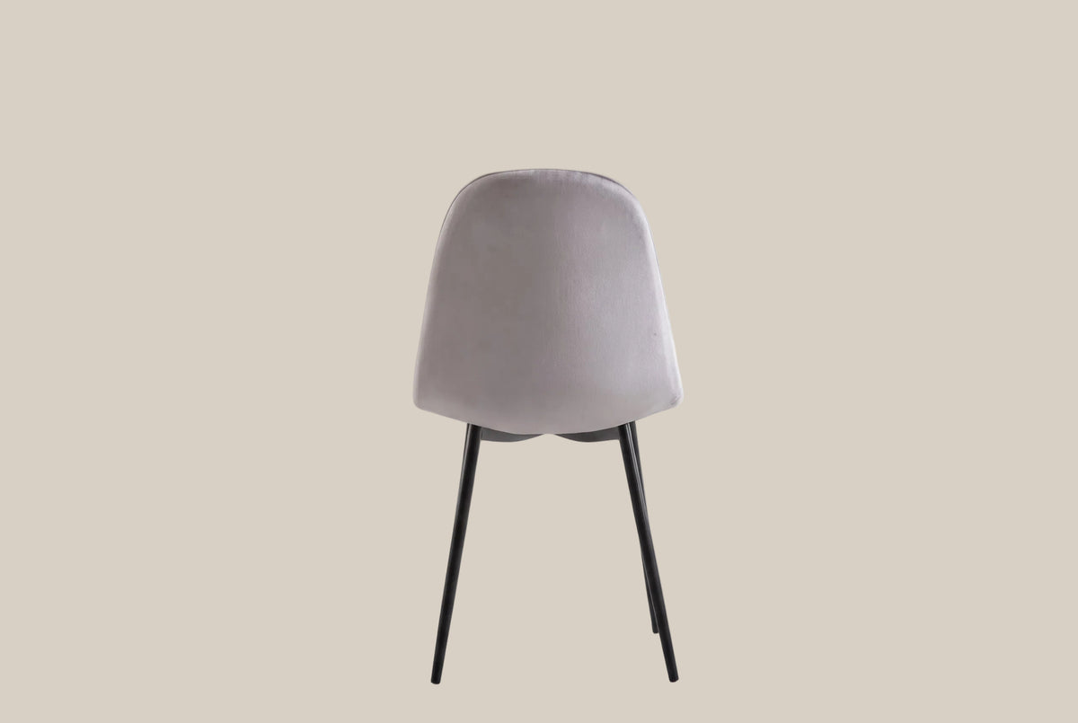 Marchmont — Chaise en velours gris, piètement métal noir — vue 3