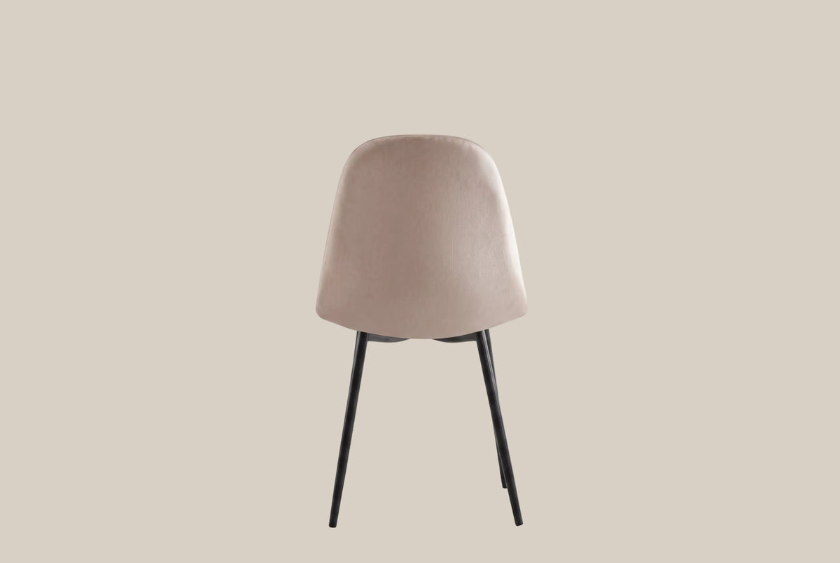 Marchmont — Chaise en velours taupe, piètement métal noir — vue 3