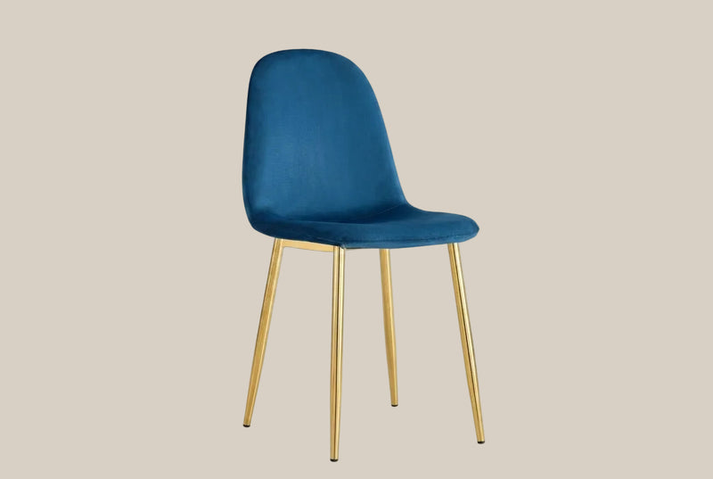 Marchmont — Chaise en velours vert canard, piètement gold