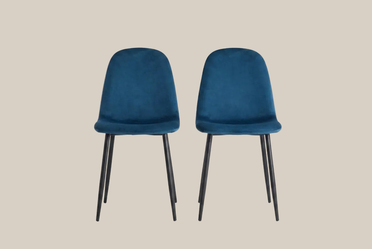 Marchmont — Chaise en velours vert canard, piètement métal noir — vue 4