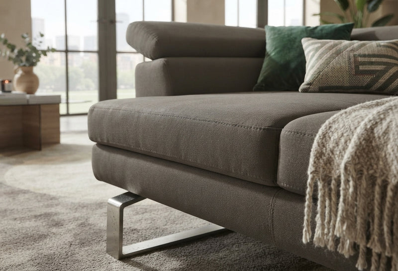 Marlowe — Canapé d'angle droit, gris anthracite en situation