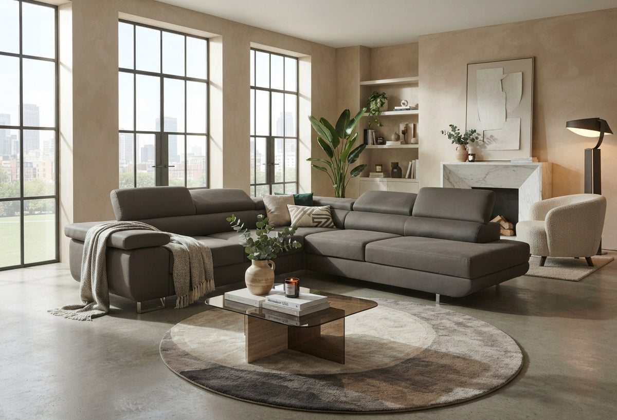 Marlowe — Canapé d'angle droit, gris anthracite — vue 2