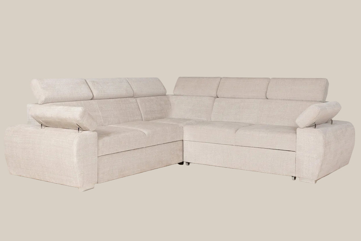 Milford – Canapé d'angle convertible en tissu — vue 5