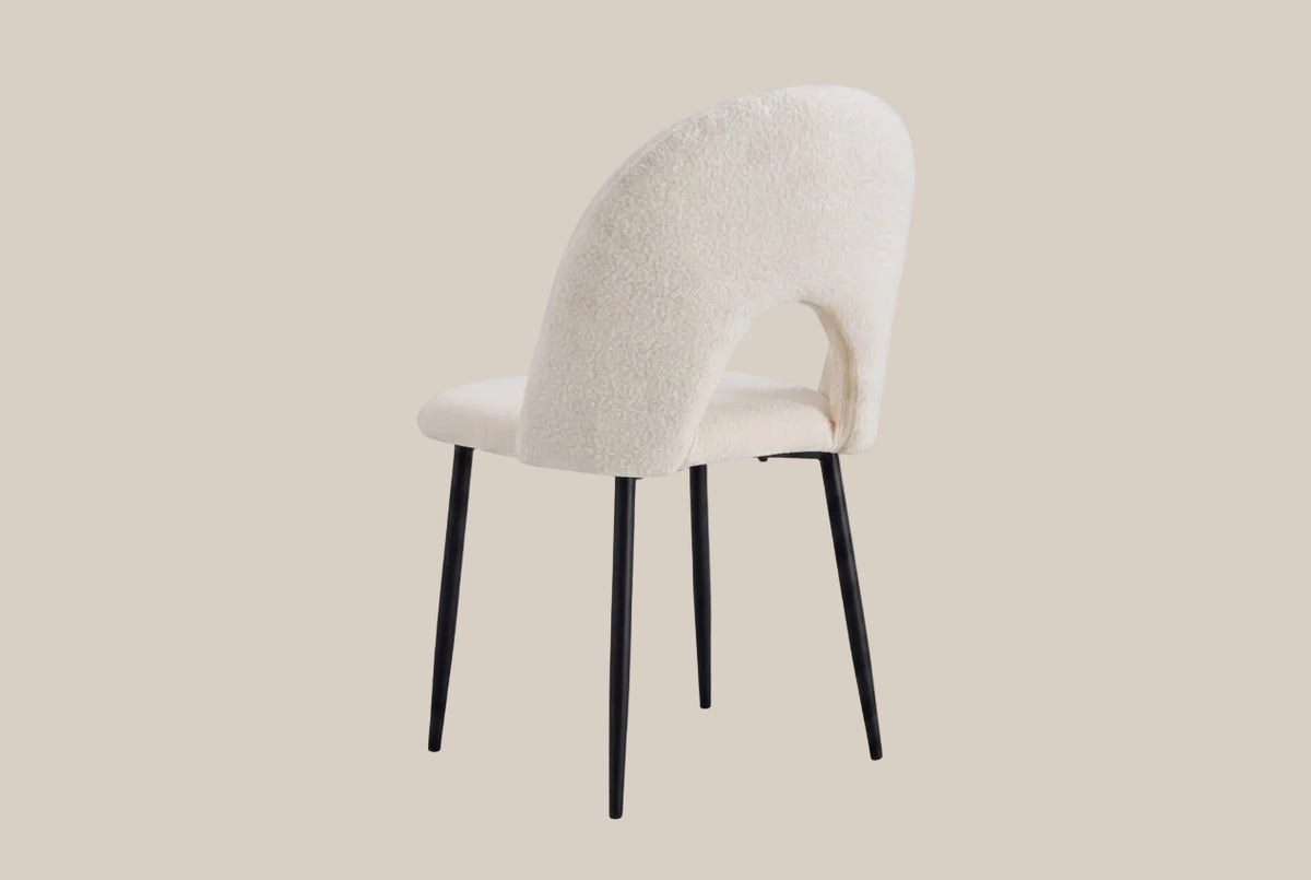 Netherby — Chaise en molletonné doudou beige, piètement métal noir — vue 5