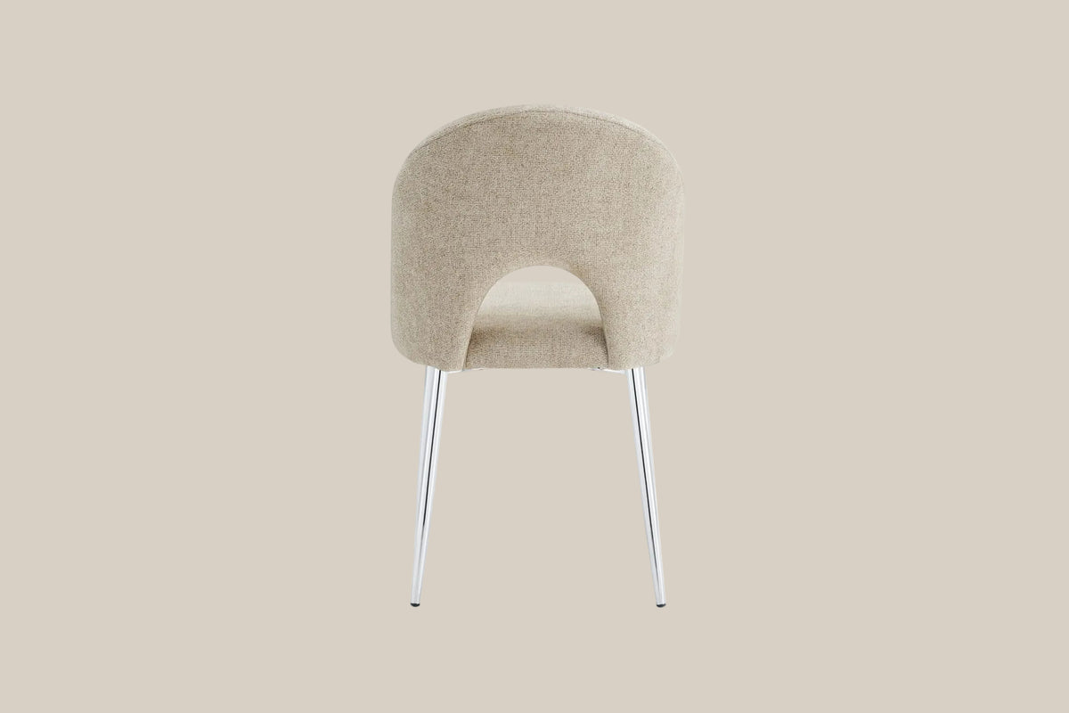 Netherby — Chaise en tissu Marbella marron glacé, piètement chromé — vue 3