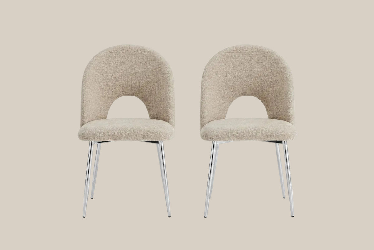 Netherby — Chaise en tissu Marbella marron glacé, piètement chromé — vue 4