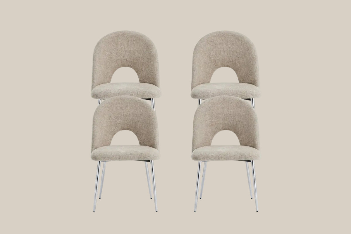 Netherby — Chaise en tissu Marbella marron glacé, piètement chromé — vue 5