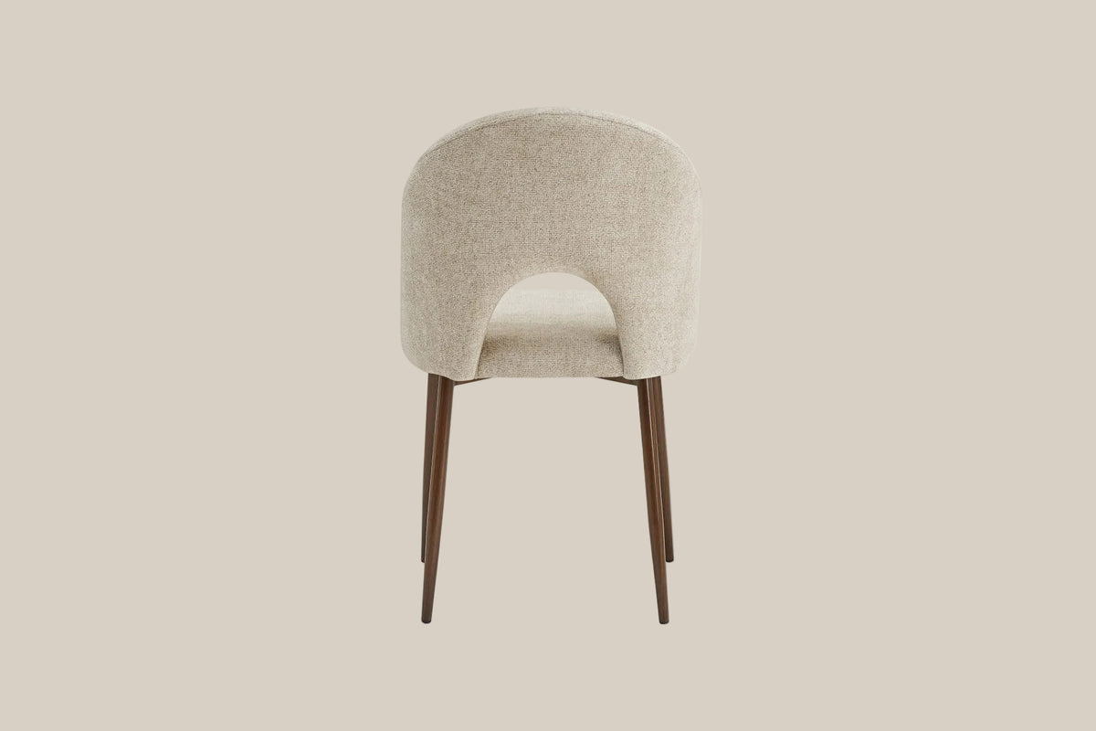 Netherby — Chaise en tissu Marbella marron glacé, piètement effet noyer — vue 3