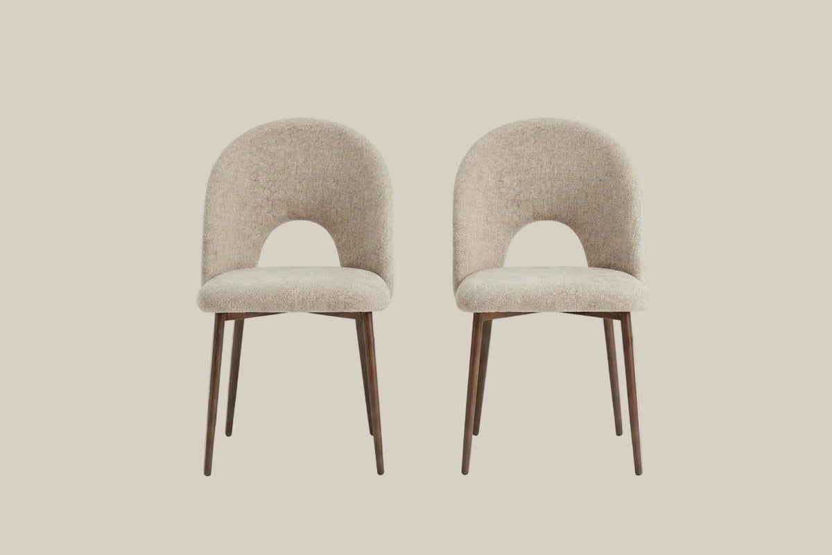 Netherby — Chaise en tissu Marbella marron glacé, piètement effet noyer — vue 4