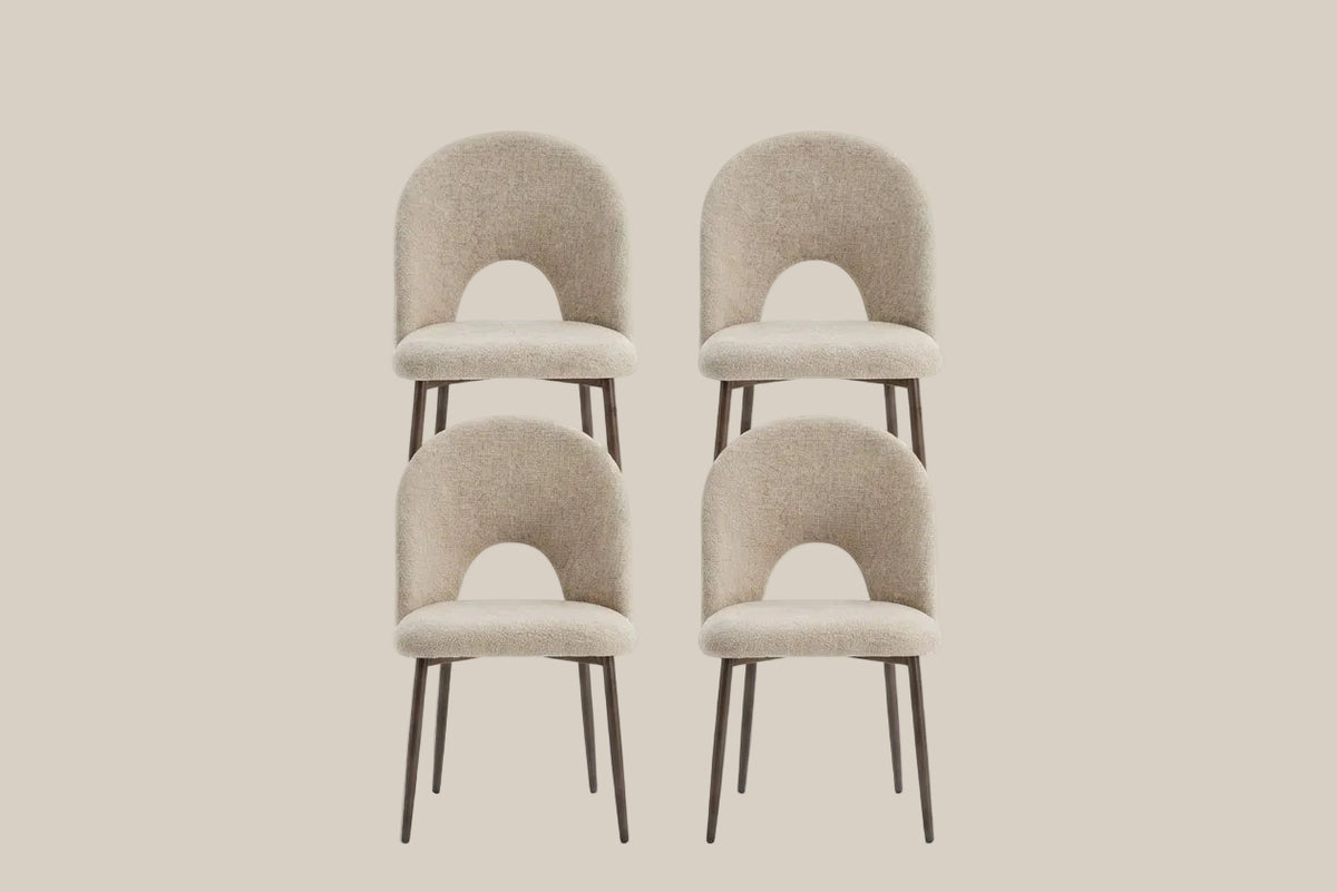 Netherby — Chaise en tissu Marbella marron glacé, piètement effet noyer — vue 5