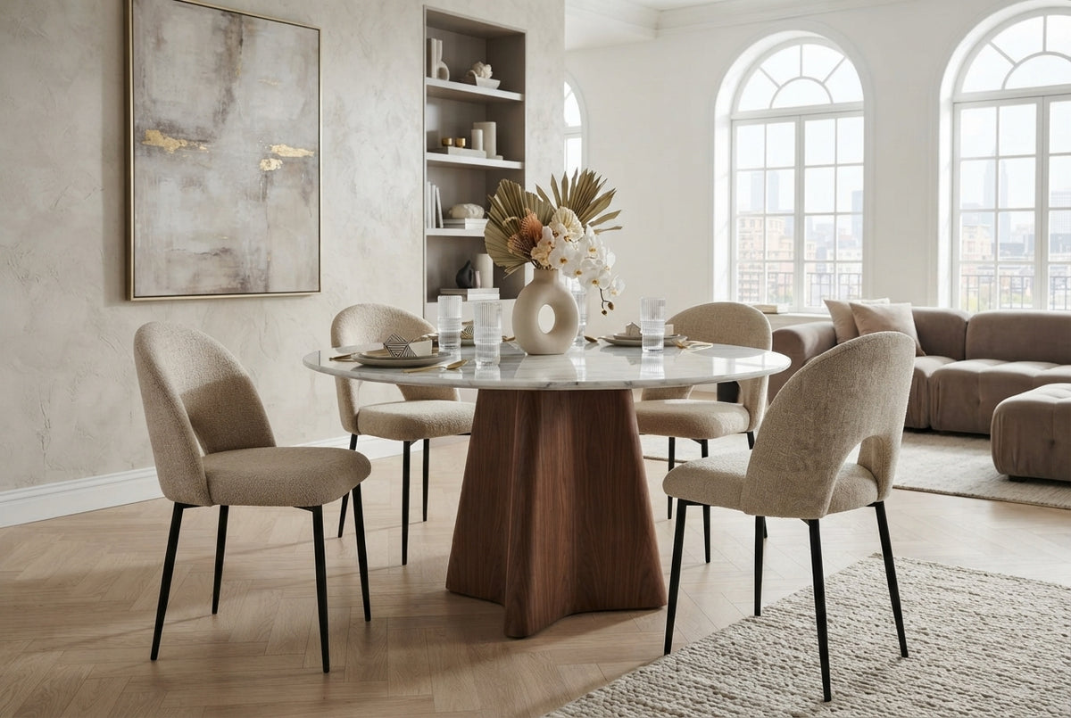 Netherby — Chaise en tissu Marbella marron glacé, piètement métal noir — vue 1