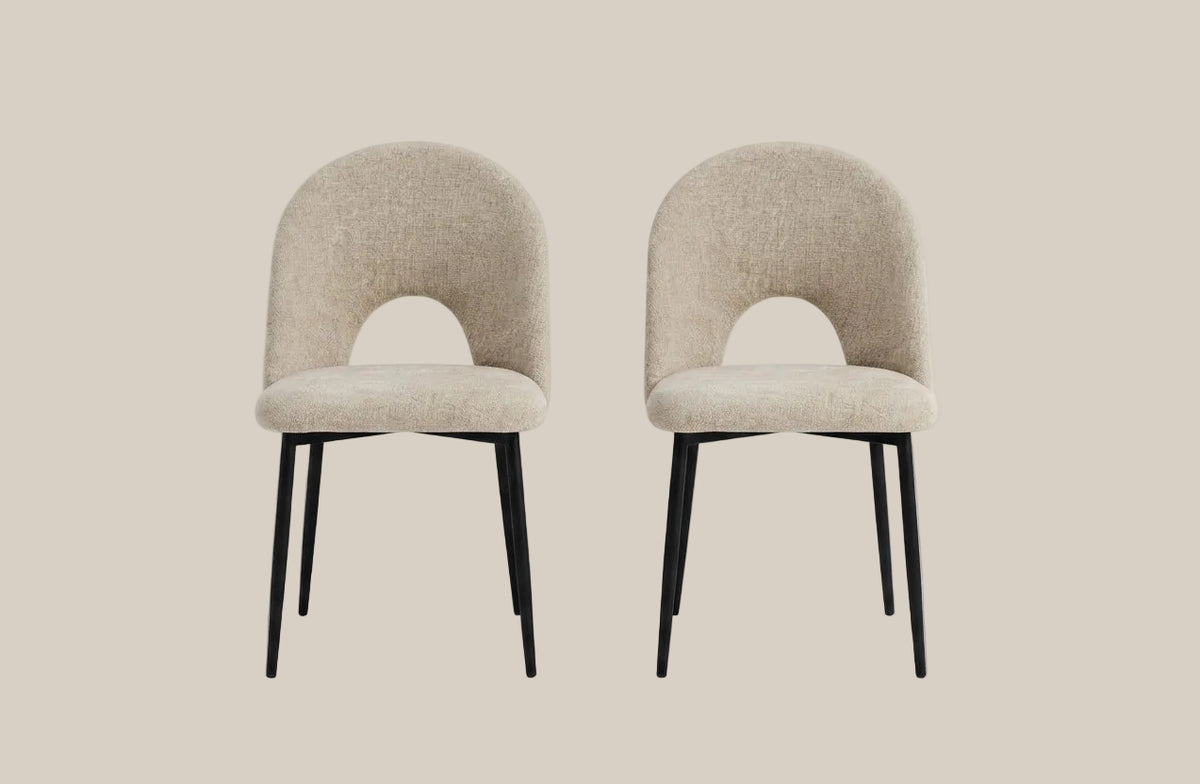 Netherby — Chaise en tissu Marbella marron glacé, piètement métal noir — vue 4