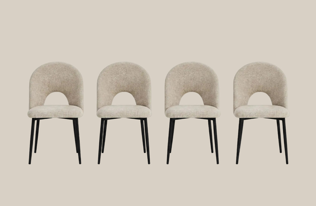 Netherby — Chaise en tissu Marbella marron glacé, piètement métal noir — vue 5