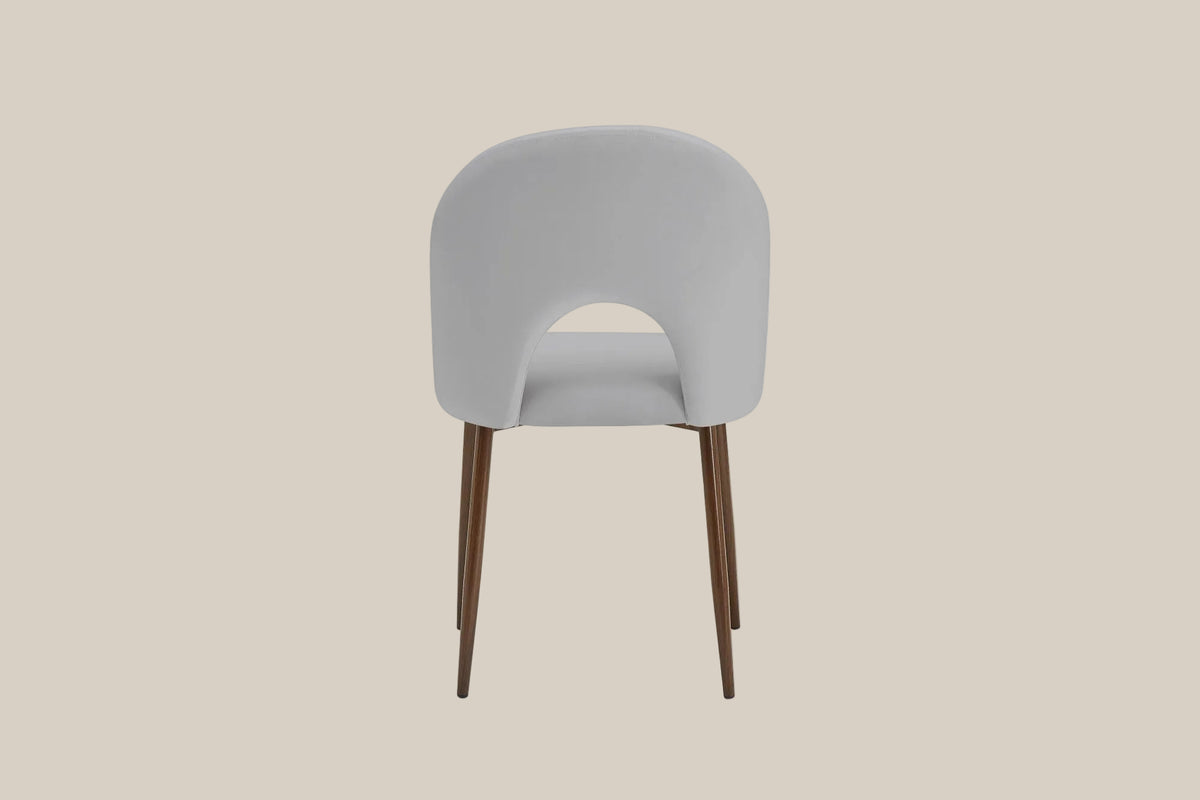 Netherby — Chaise en velours gris, piètement effet noyer — vue 3