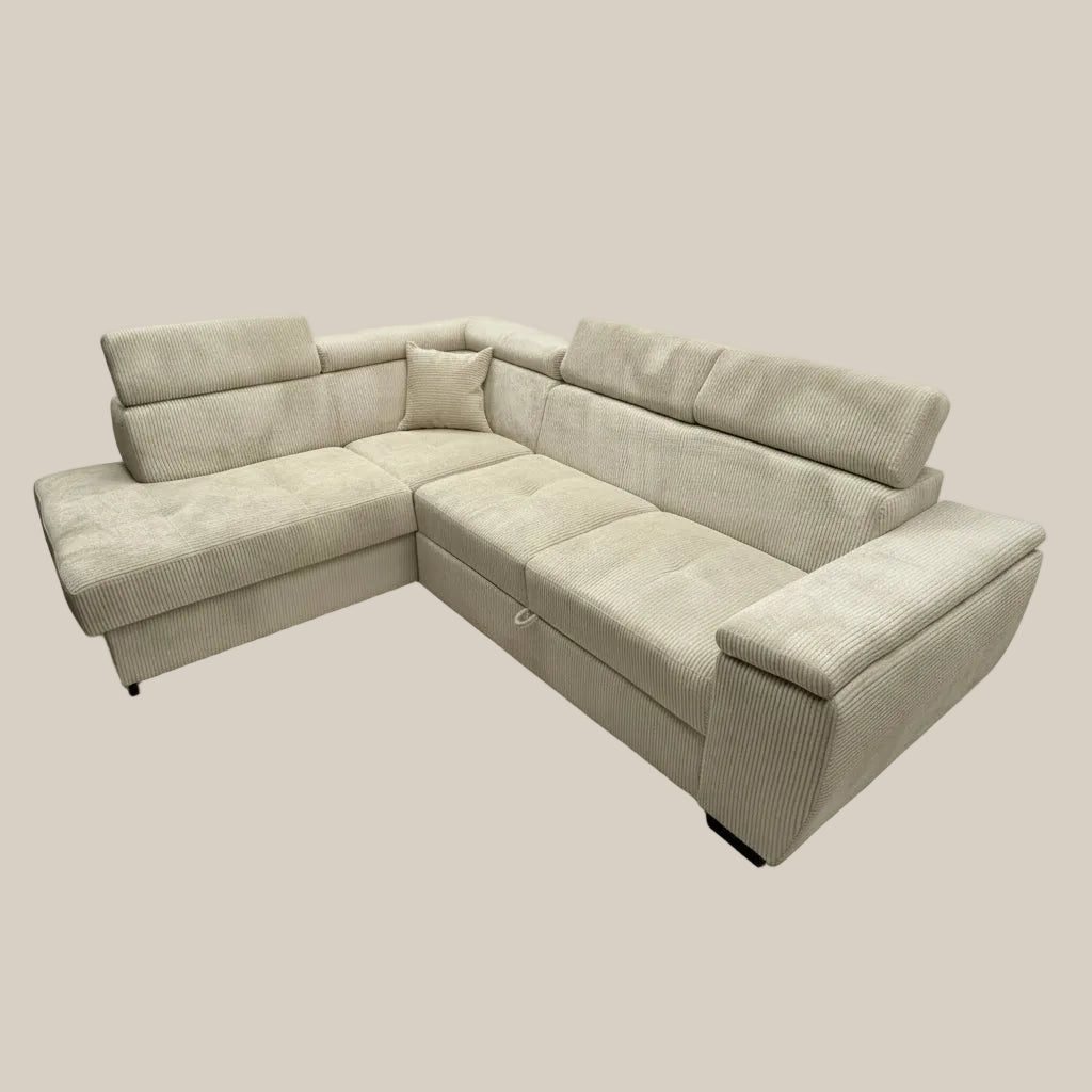 Oakleigh – Canapé d'angle convertible en tissu côtelé — vue 4
