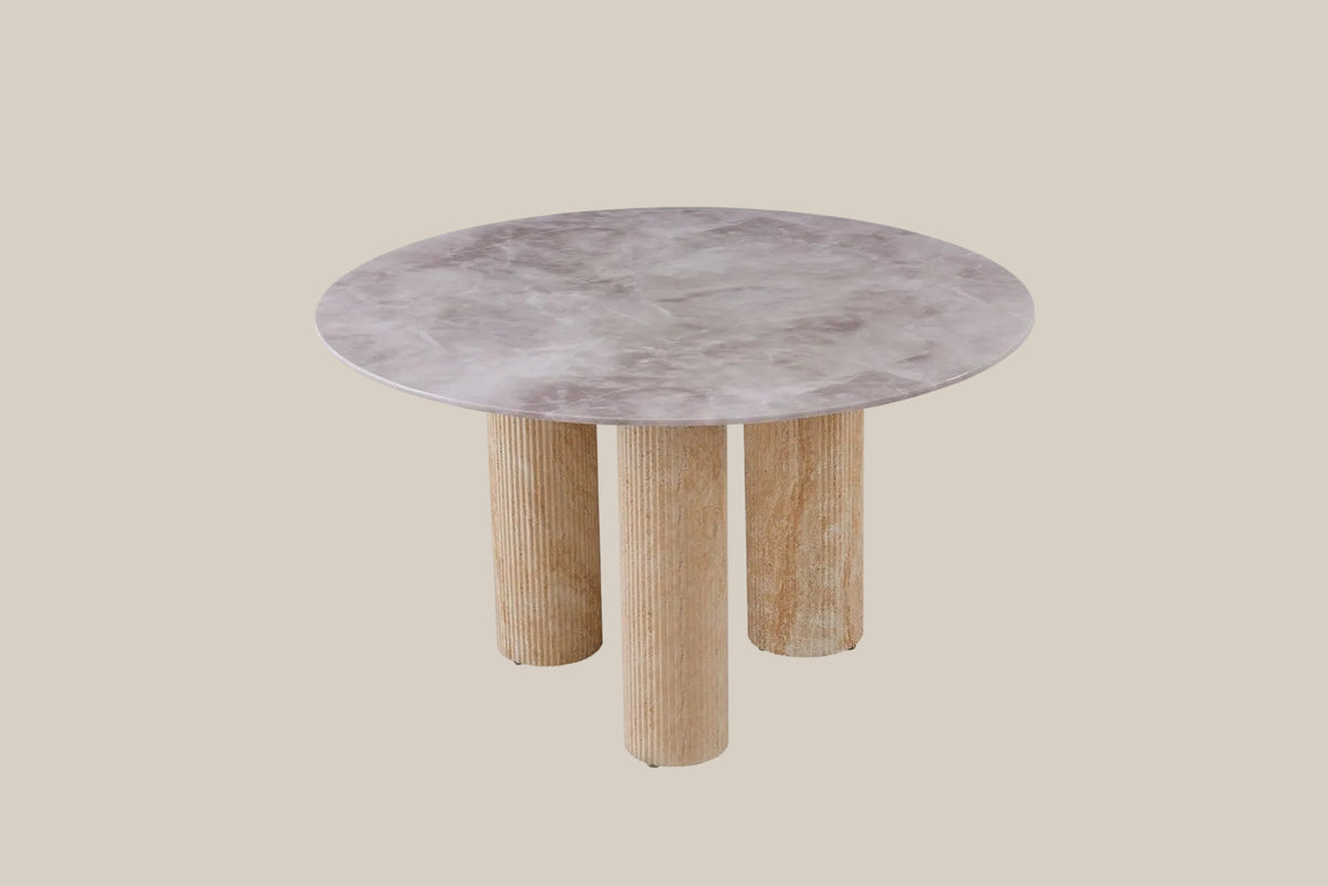 Oxbrook — Table à manger en céramique effet marbre gris — vue 1