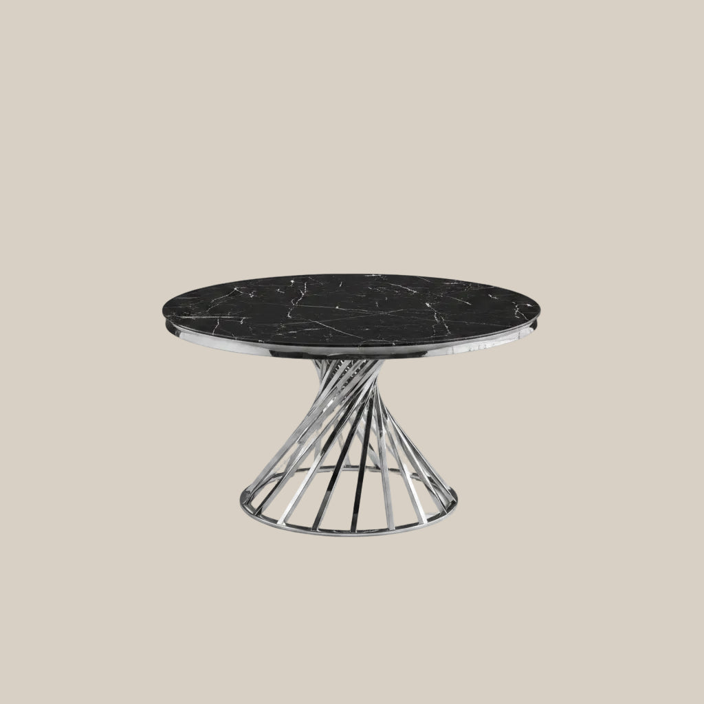 Eldton — Table à manger en marbre effet noir — vue 3
