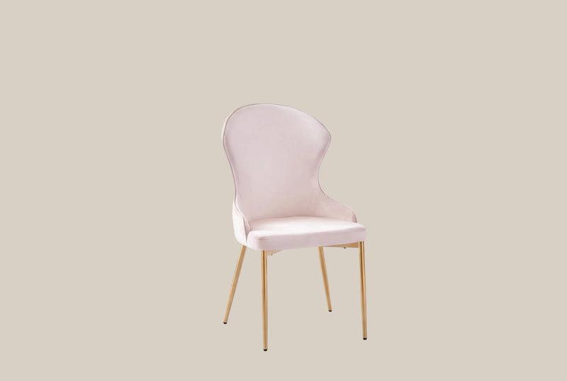 Pinehurst — Chaise en velours beige, piètement gold