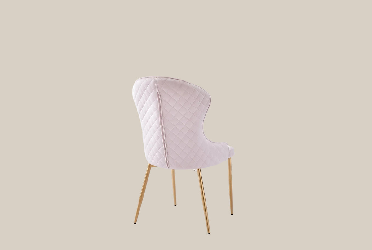Pinehurst — Chaise en velours beige, piètement gold — vue 3