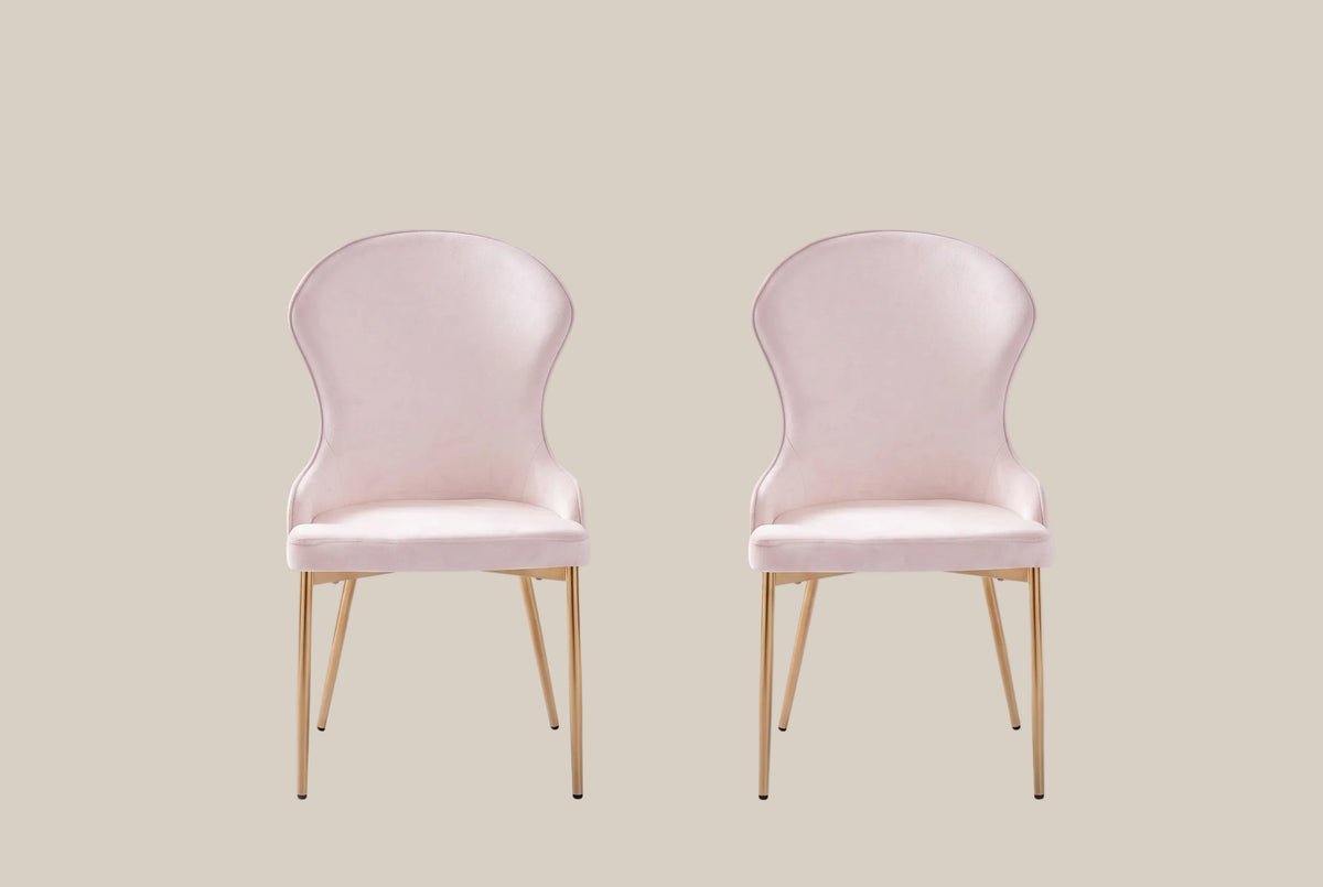 Pinehurst — Chaise en velours beige, piètement gold — vue 4